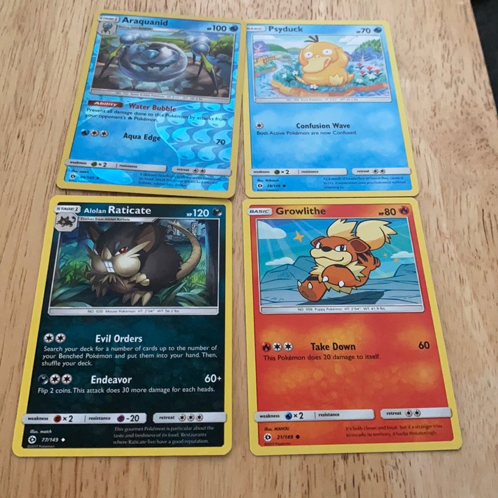 Four Pokémon Cards